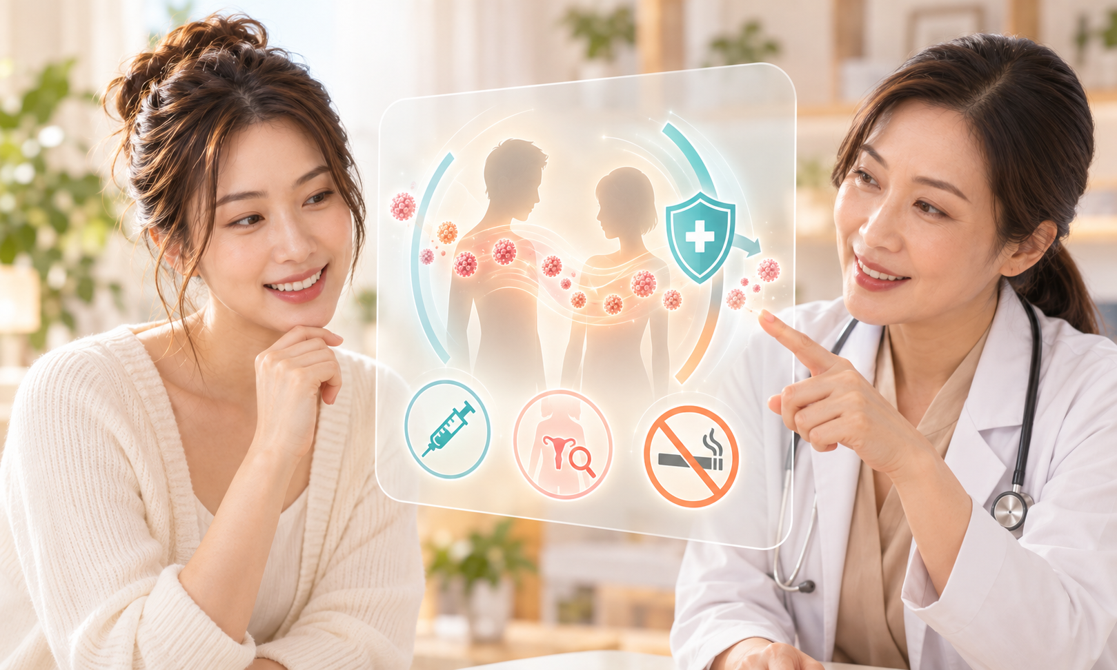 ภาพประกอบการติดต่อของ HPV และแนวทางลดความเสี่ยง