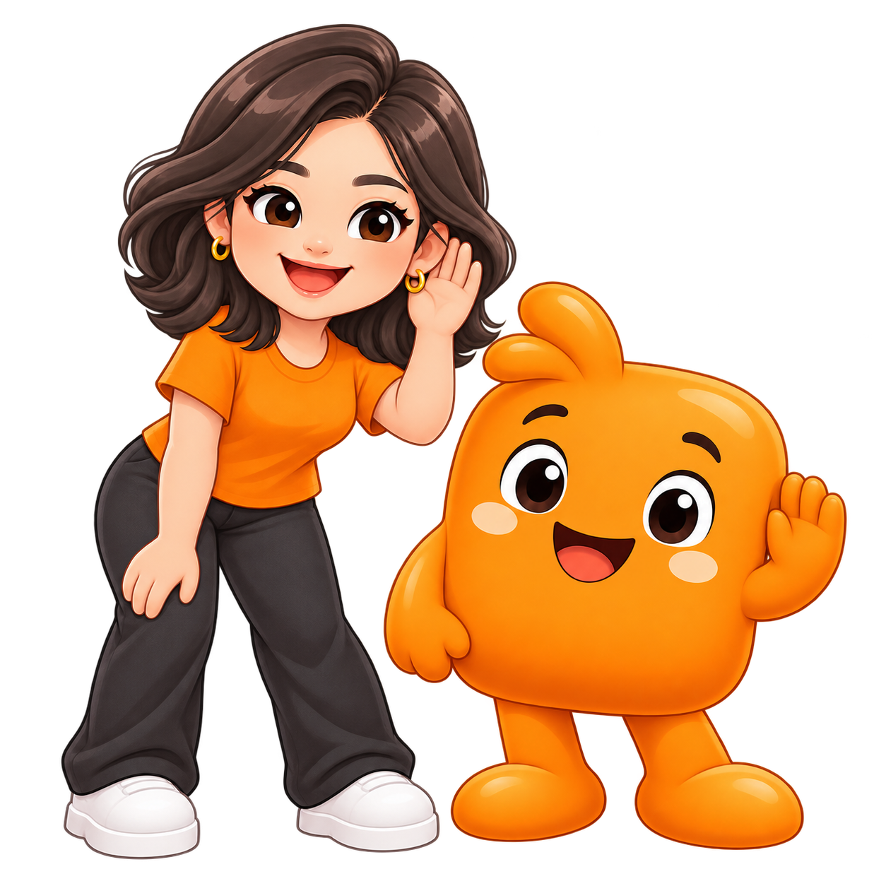 มาสคอต HPV Buddy กำลังตั้งใจฟังคำถาม